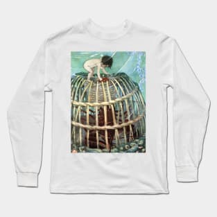 Tom and the Lobster by Jessie Willcox Smith Long Sleeve T-Shirt